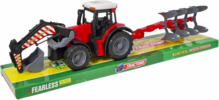 Traktor ekével és elülső rakodóval – játék 3 éves kortól