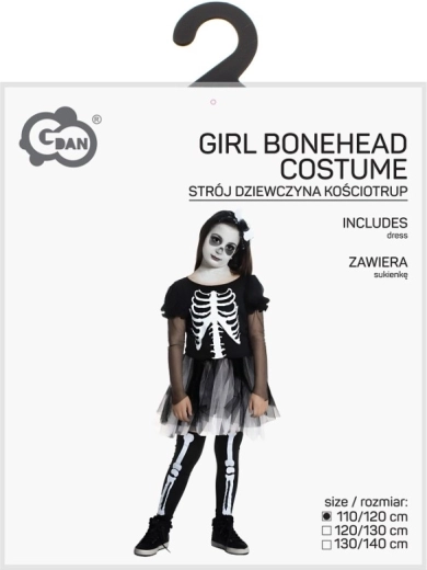 Lány csontváz jelmez 110–120 cm