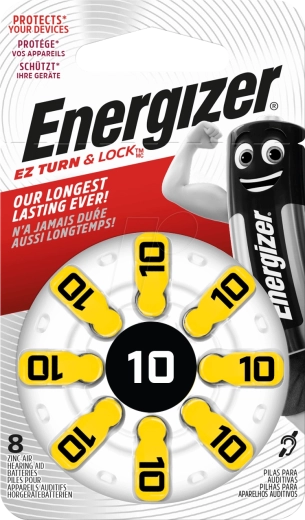 Energizer hallókészülék-elem 10, 1,4 V, 8 db