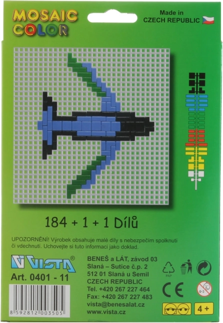 Mosaic Color 2 az 1-ben építőkészlet – helikopter és repülőgép, 186 darab