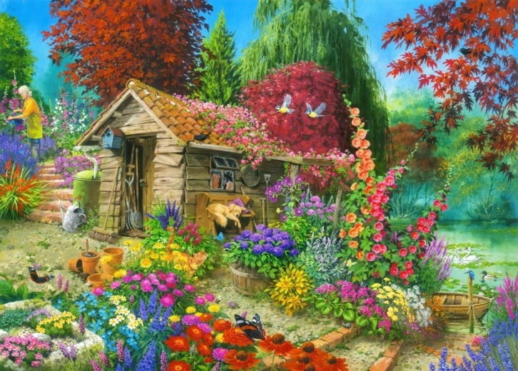 Kertiszerszámos házikó puzzle 500 darabos BLUEBIRD
