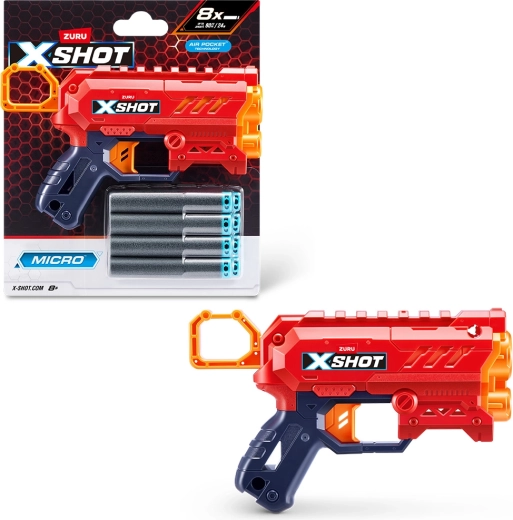 X-Shot Excel Micro 2.0 blaster – habszivacs lövedékes pisztoly (8 lövedék)
