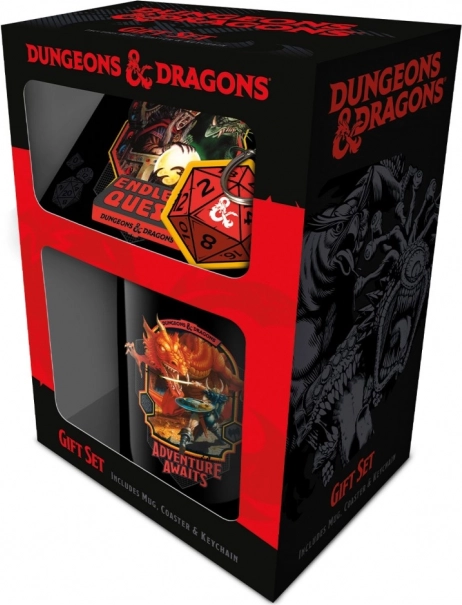 Dungeons & Dragons ajándékcsomag – bögre, poháralátét és kulcstartó