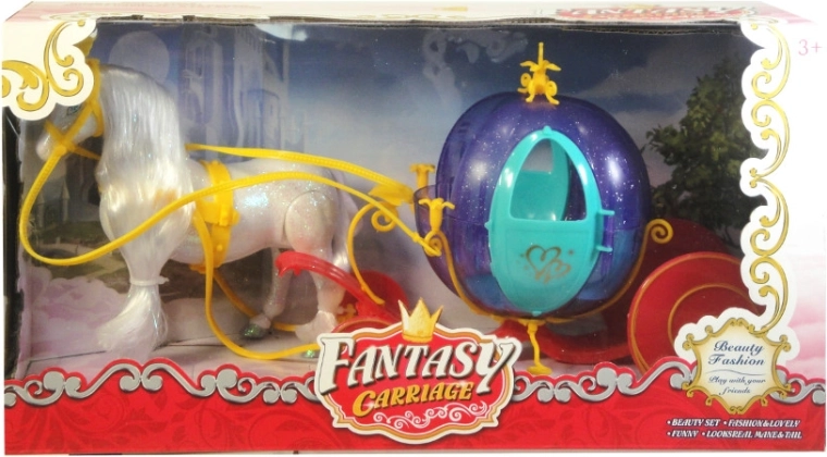 Varázslatos hintós készlet csillogó lóval babákhoz