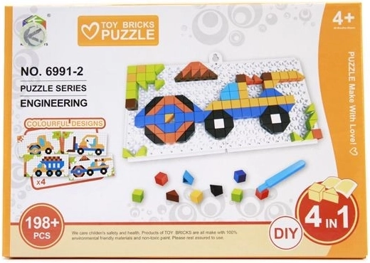Gyerek puzzle 4 az 1-ben járművek 198 darab - 1 db