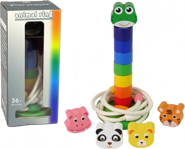 Fa oktatópiramis és állatos gyűrűk