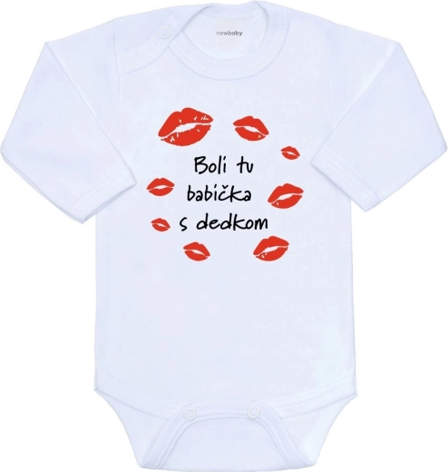 New Baby nyomott mintás baba body – itt jártak a nagyi és a nagypapa
