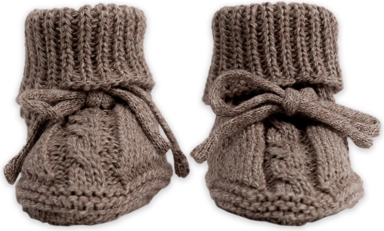 Lodger kötött babacipő knit cable buffalo 0–6 hónapos - 1 db