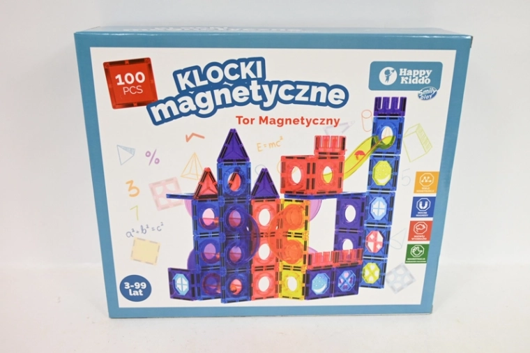 SmilyPlay mágneses építőjáték 100 darabbal, golyópályával