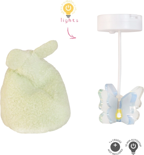 Lundby babaház-világítás pillangólámpával és puffal