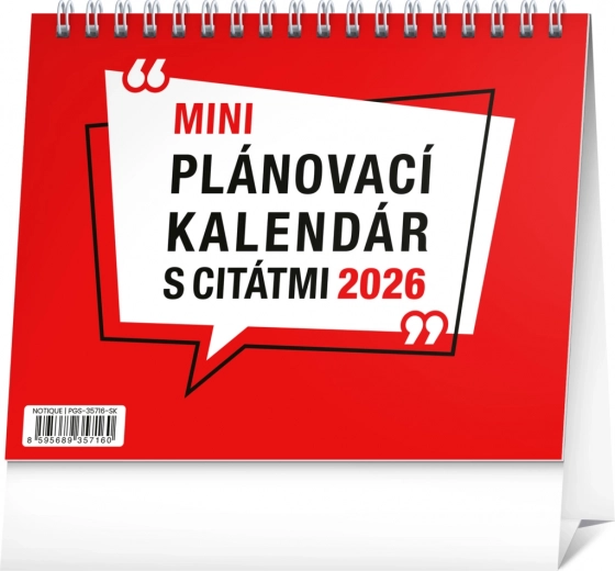 Tervező asztali naptár idézetekkel 2026