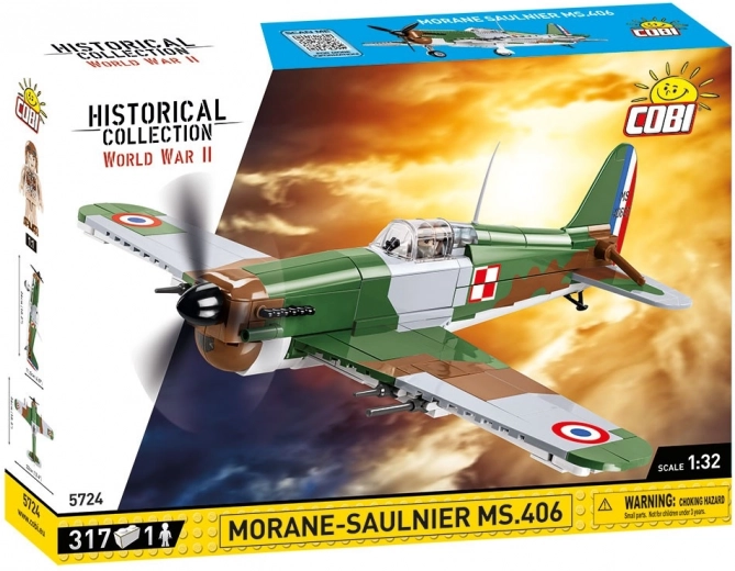COBI Morane–Saulnier MS.406 – történelmi repülőgép építőkészlet 1:32 (317 elem)