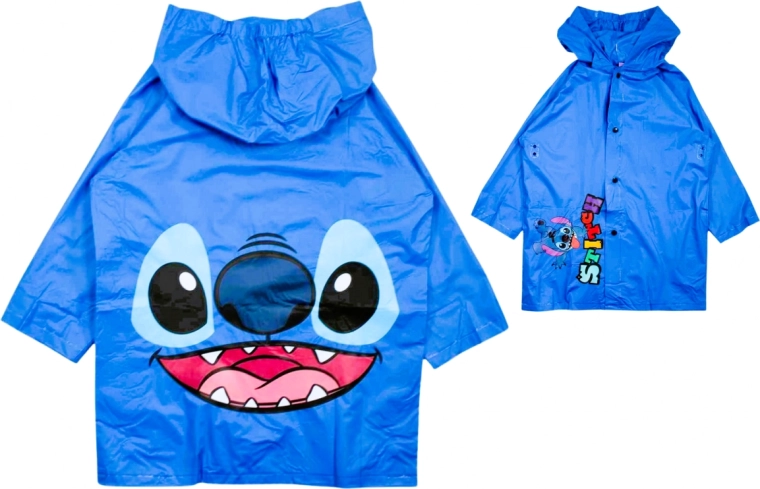 Disney Stitch gyermek esőkabát, kék, kapucnival