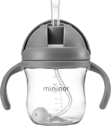Mininor szívószálas Tritan kulacs Grey Seal 330 ml