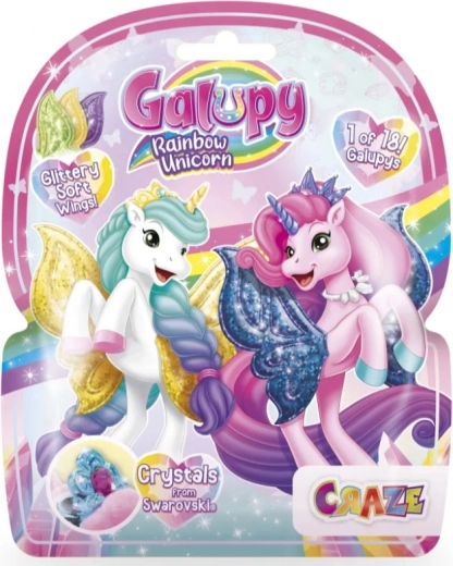 Galupy Rainbow Unicorn gyűjthető egyszarvú figura szárnyakkal és Swarovski kristállyal