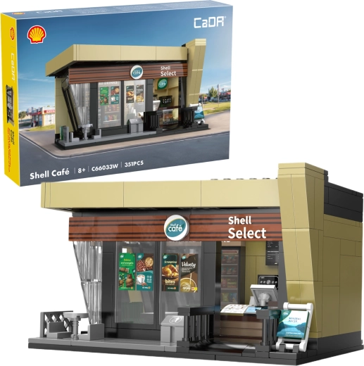 CaDA Shell Café – építőkészlet kioszk 351 darabbal