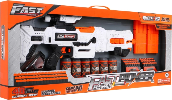 Elektromos gyerek blaster Fast Pioneer 8+ tartozékokkal és 48 hablövedékkel