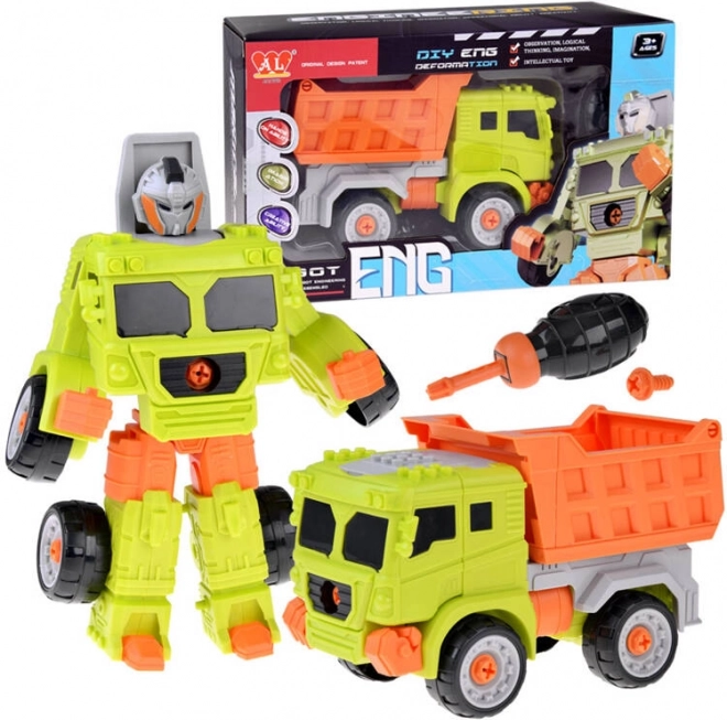 Szuper építő autó-robot 2 az 1-ben – Billenőplatós teherautó