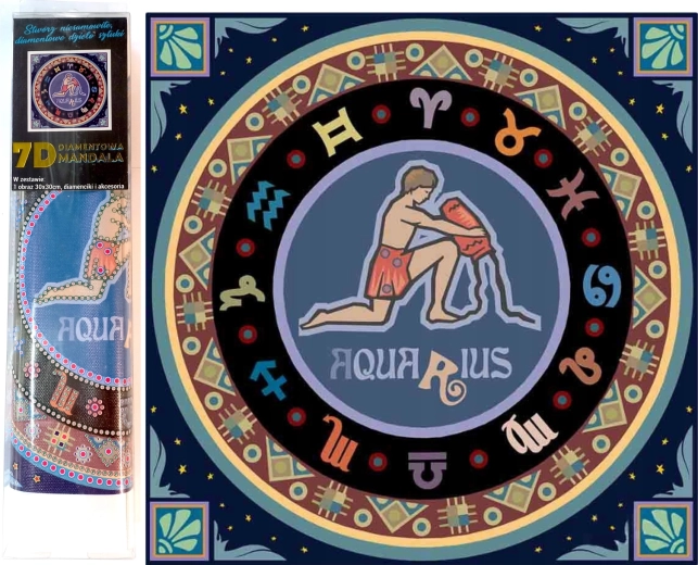 Gyémántfestés 7D Vízöntő 30x30 cm