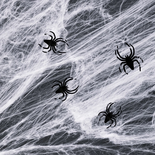 Halloween-i fehér pókháló pókokkal