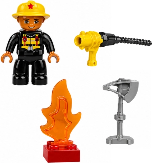 Tűzoltó figura és tematikus kiegészítők