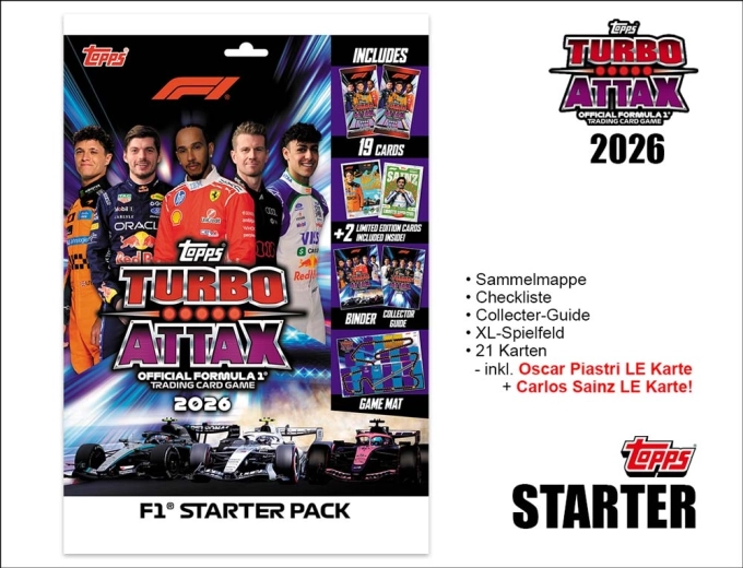 Topps Turbo Attax Formula 1 2026 kezdőcsomag