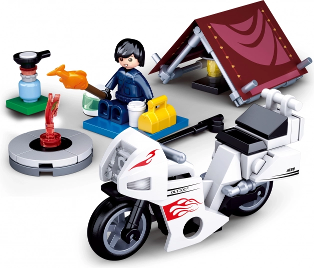 Sluban Town motoros a kempben építőkészlet