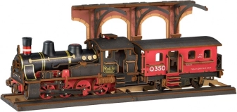 3D fa puzzle vintage gőzmozdony