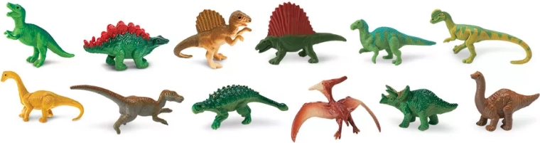 12 részletes mini dinoszaurusz egy tubában
