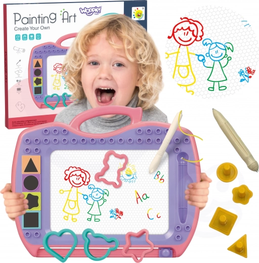 Woopie mágneses rajztábla pecsétekkel és sablonokkal