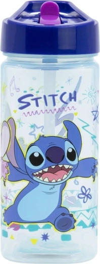 Műanyag STITCH gyerek kulacs 510 ml szívószállal