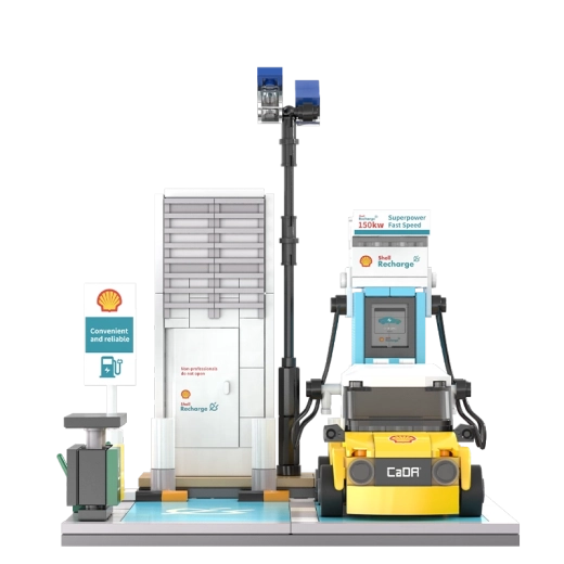 Kompakt sárga autó parkolóhellyel