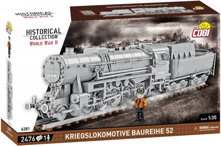 Cobi 6281 Világháború II. 1:35 Gőzmozdony Kriegslokomotive Baureihe 52 szerkocsival