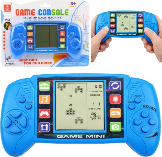 Hordozható elektronikus Tetris játék LCD kijelzővel – kék