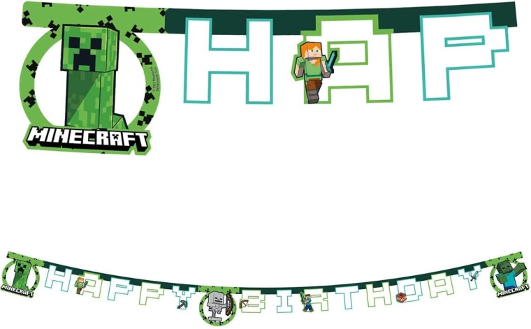 Procos függő banner Minecraft happy birthday 2 m