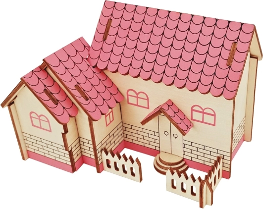Fa 3D puzzle lila ház