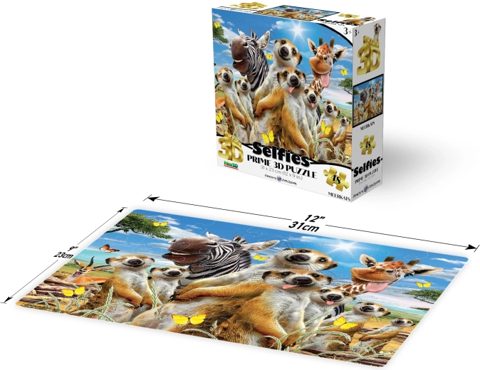 3D puzzle Selfie szurikáták 48 darab