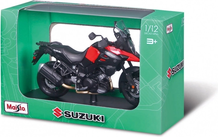 Maisto Suzuki V-Strom motorkerékpár állvánnyal 1:12