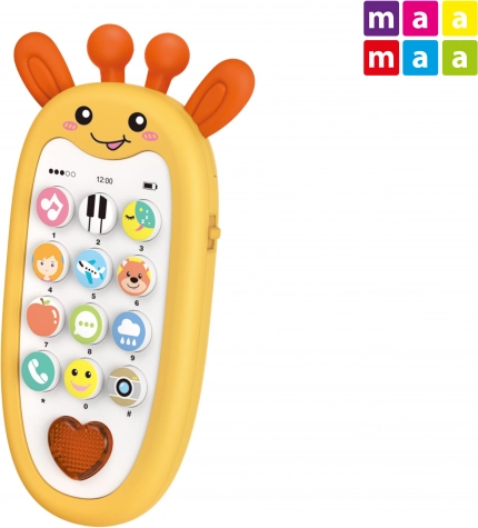 Giráfa alakú gyerektelefon, effektekkel, 13,5 cm