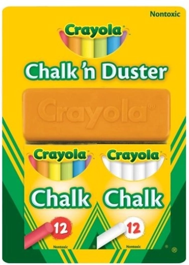 Crayola fehér és színes kréta szivaccsal