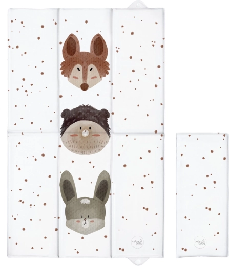 Ceba Baby Basic Cute Animals összecsukható utazó pelenkázó alátét 80 × 50 cm