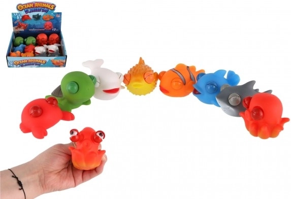 Nyomkodható antistressz szilikon tengeri állatkák 9–10 cm, vegyes fajták