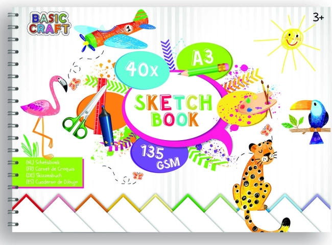 A3 vázlatfüzet, 40 lap, 135 g/m² – Creative Craft Group
