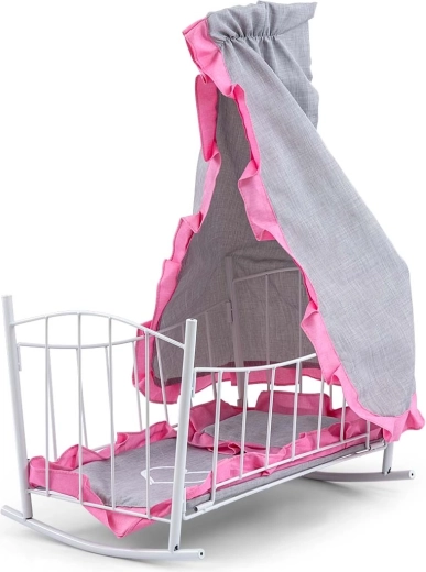 Milly Mally Lily Prestige Pink babababaágy és bölcső babákhoz baldachinnal