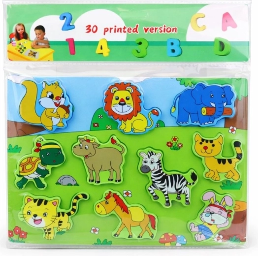 Fából készült állatos kirakó 30 × 21 cm
