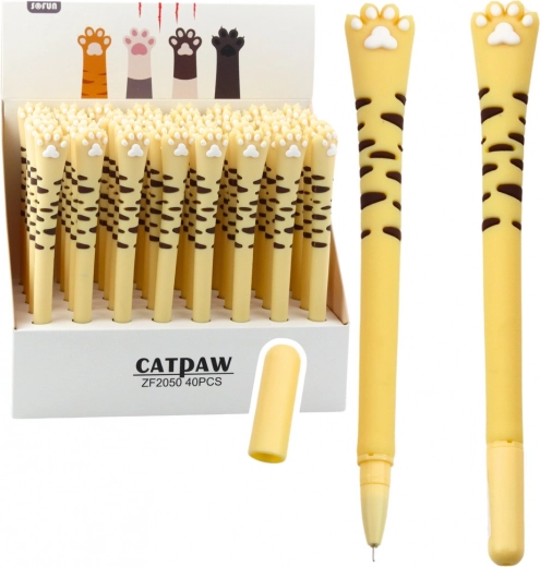 Gél toll cicatappancs kék tinta sárga csíkok 16,5 cm
