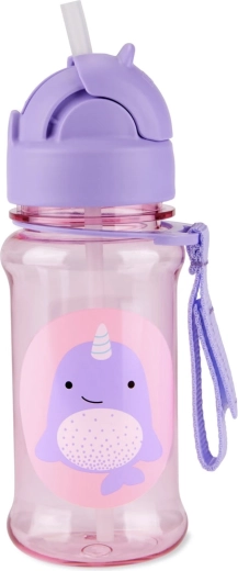 Skip Hop Zoo Tritan szívószálas kulacs – narvál, 355 ml
