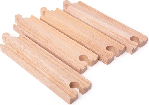 Hosszú egyenes sínek BIGJIGS RAIL 21 cm – 4 db