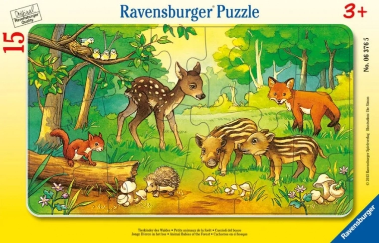 Puzzle 15 db Erdő állatok
