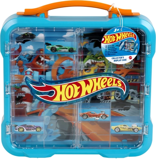 Hot Wheels gyűjtői vitrin kisautókhoz, világító logóval